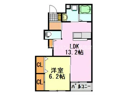レガシー・K(1LDK/1階)の間取り写真