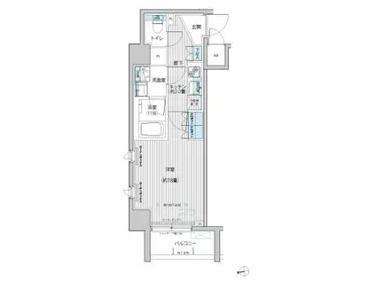 トリアノン等々力(1K/4階)の間取り写真