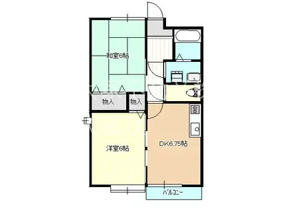 リバー木場(2DK/2階)の間取り写真