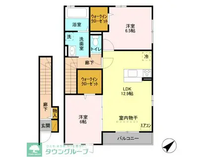 アーク本郷壱番館(2LDK/2階)の間取り写真