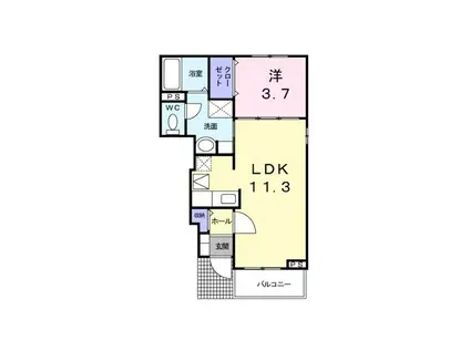 メゾン・ド・クール(1LDK/2階)の間取り写真