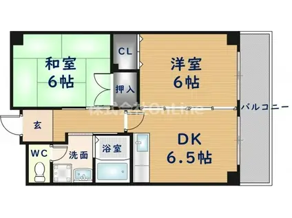 ヴェルドミール(2DK/7階)の間取り写真