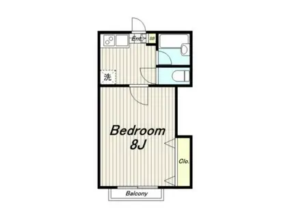 ヤングリーヴス(1K/1階)の間取り写真