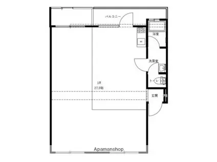 CONTENTO ノース(ワンルーム/1階)の間取り写真