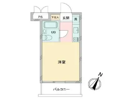 マリオン川口第3(ワンルーム/4階)の間取り写真