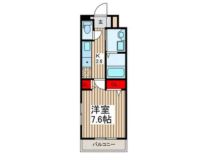 ベル・シエル(1K/3階)の間取り写真