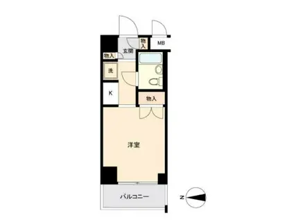 ペガサスマンション目白(ワンルーム/4階)の間取り写真