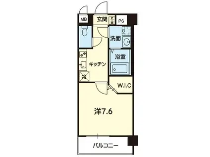 QUEENRICH大津(1K/1階)の間取り写真