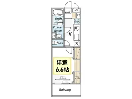 草加市谷塚町(1K/1階)の間取り写真