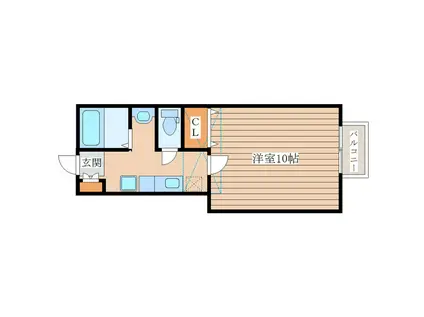 リジェール弐(1K/2階)の間取り写真