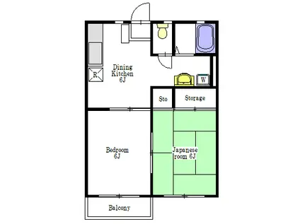 ファミーユ雅館(2DK/2階)の間取り写真