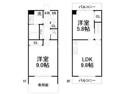 THE HOKUHOU 京都東山(2LDK/1階)の間取り写真