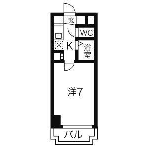 SLR吹上(1K/6階)の間取り写真