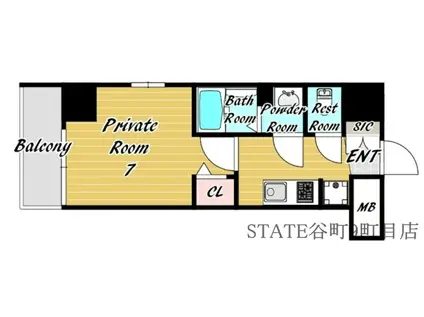 CITY LUX NAMBA サウス(1K/8階)の間取り写真