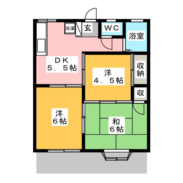 リバティハイツ(3DK/1階)の間取り写真