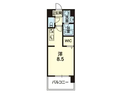 KーSMART新大江(ワンルーム/4階)の間取り写真