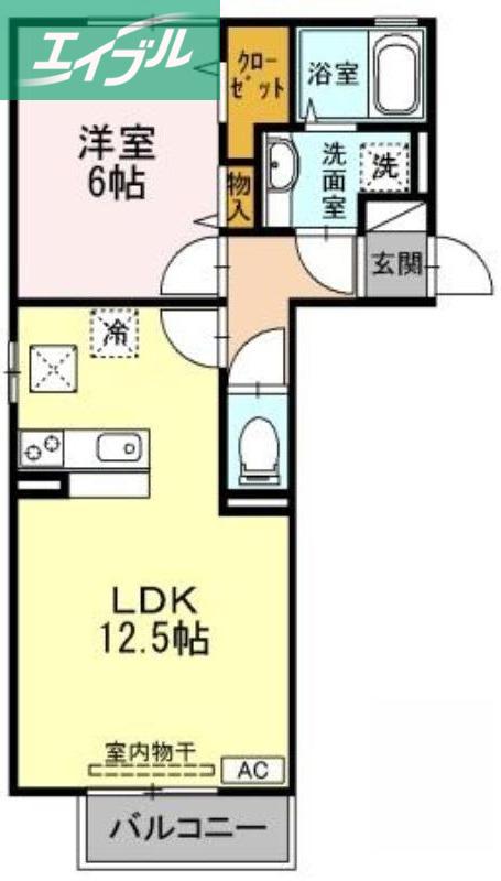 ジャンティ(1LDK/1階)の間取り写真