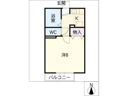 グランドール(1K/1階)の間取り写真