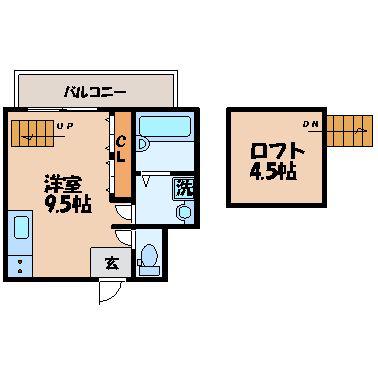 アメニティ十人町(ワンルーム/2階)の間取り写真