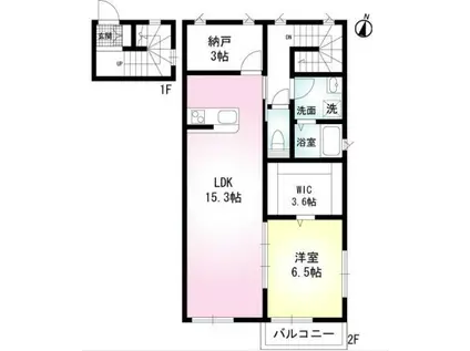 SDコート(1SLDK/2階)の間取り写真
