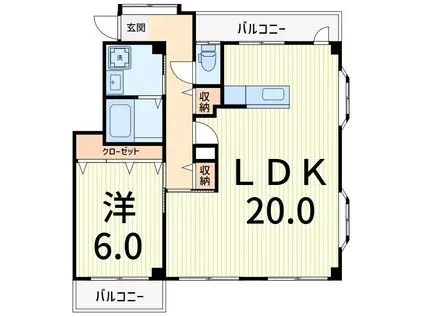 サクスィード(1LDK/3階)の間取り写真