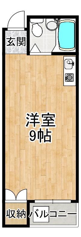 ルーチェ白鷺(ワンルーム/4階)の間取り写真