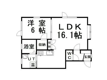 カーサ鳥取(1LDK/2階)の間取り写真