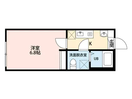 ホワイトパレット北烏山(1K/2階)の間取り写真