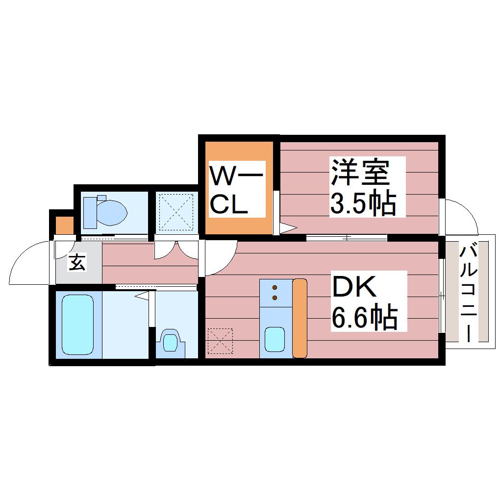 FINECOURT(1DK/1階)の間取り写真
