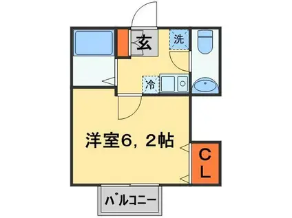 キャメル新鎌ヶ谷(1K/1階)の間取り写真