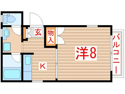 サンライズ中村(1K/1階)の間取り写真
