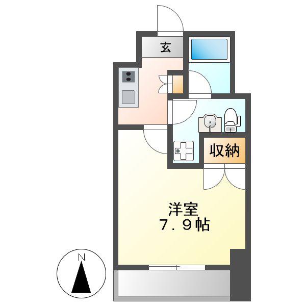 レジデンス金山スクエア(1K/6階)の間取り写真