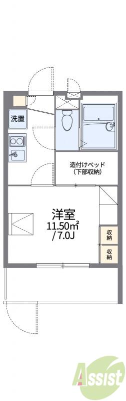 レオパレスIMAGOIII(1K/1階)の間取り写真