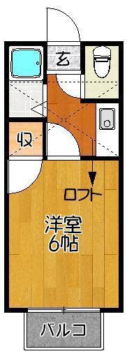 コーポタミー(1K/1階)の間取り写真
