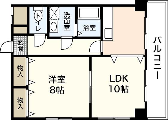 上幟こにしビル(1LDK/4階)の間取り写真