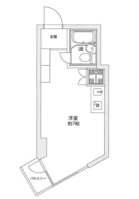 三越東中野マンション(ワンルーム/3階)の間取り写真