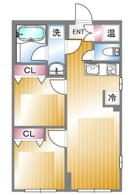 FUSION TAKANODAI(1SLDK/2階)の間取り写真