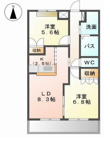 菜園SAIEN(2LDK/2階)の間取り写真