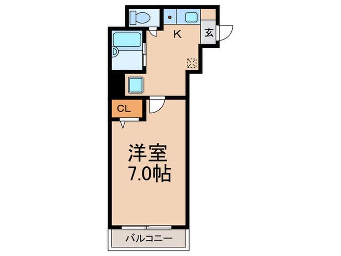 ドム・シンエイ(1K/4階)の間取り写真