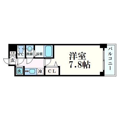 プレサンス丸の内雅殿(1K/11階)の間取り写真