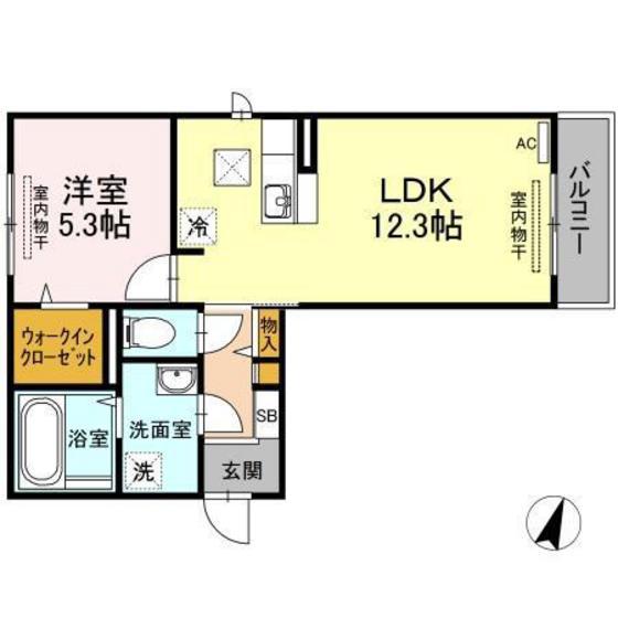 メナージュ(1LDK/1階)の間取り写真