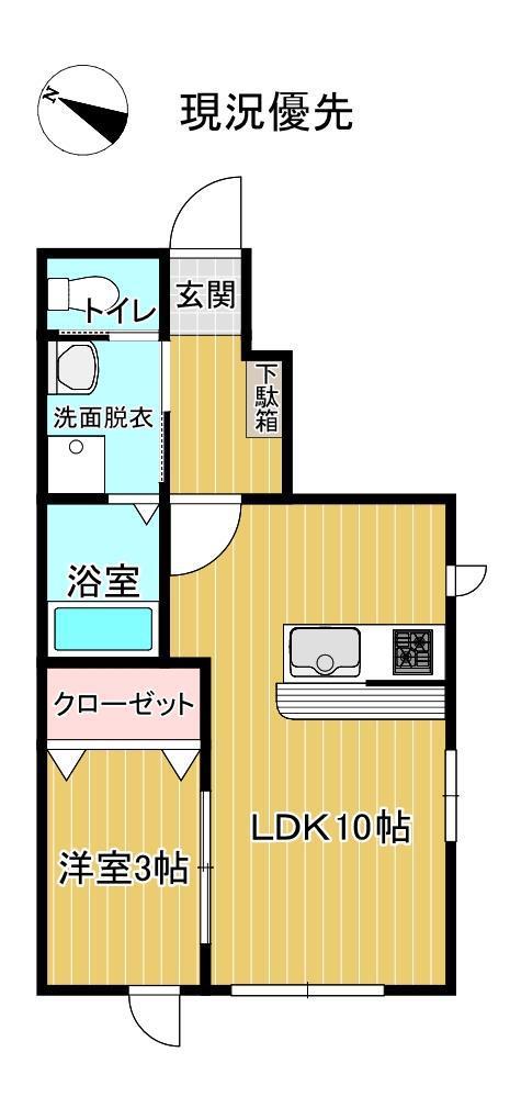 プロシードロック(1LDK/1階)の間取り写真