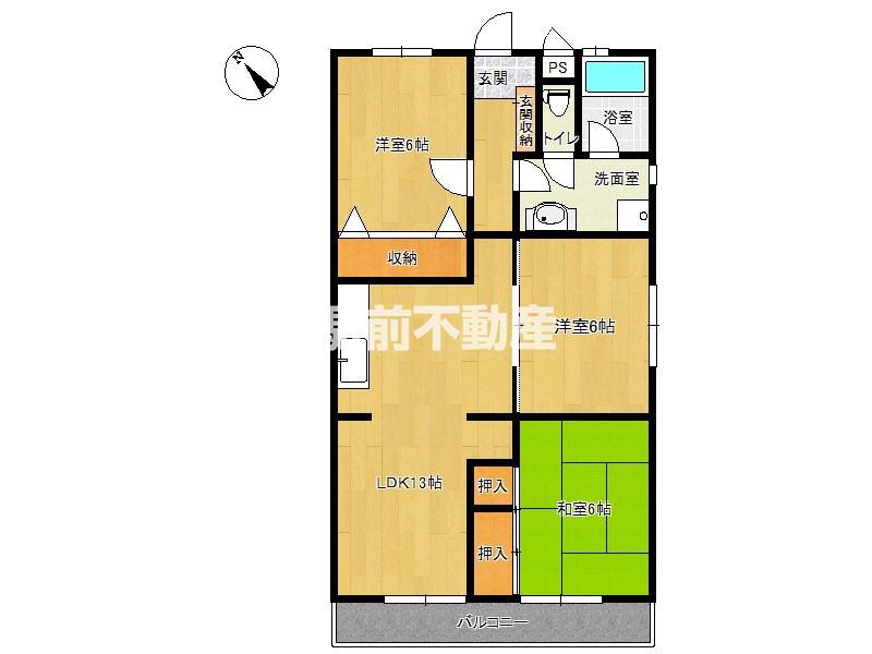 メゾン和白丘(3LDK/2階)の間取り写真