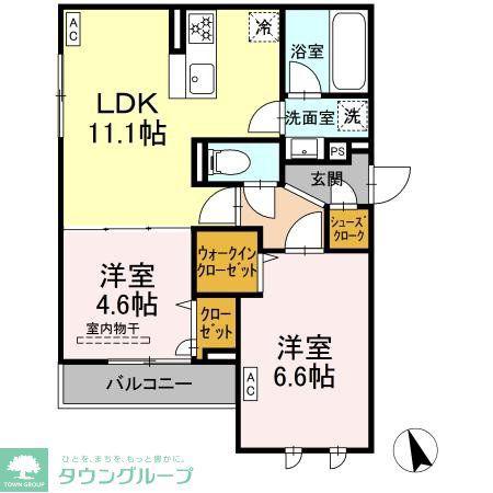 DBLESS狛江(2LDK/3階)の間取り写真