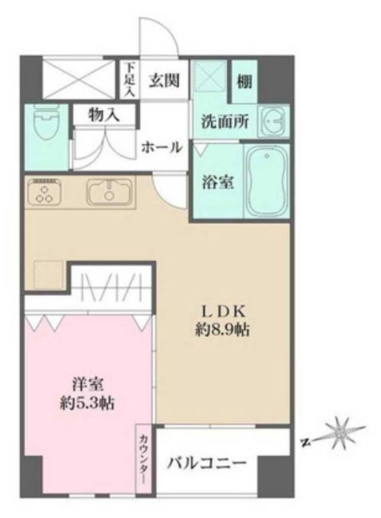 アビオン中野坂上(1LDK/1階)の間取り写真