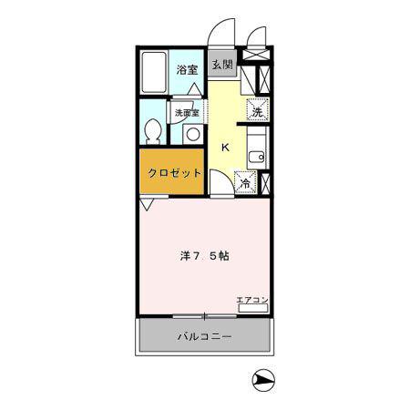 センプリーチェ(1K/2階)の間取り写真