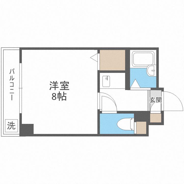 カーサアシベ(1K/5階)の間取り写真