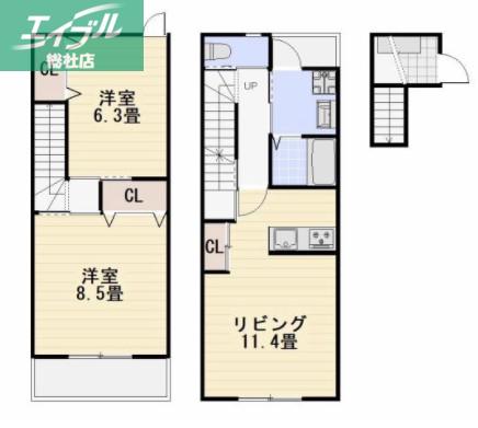 CASA NAKASHO(2LDK/2階)の間取り写真