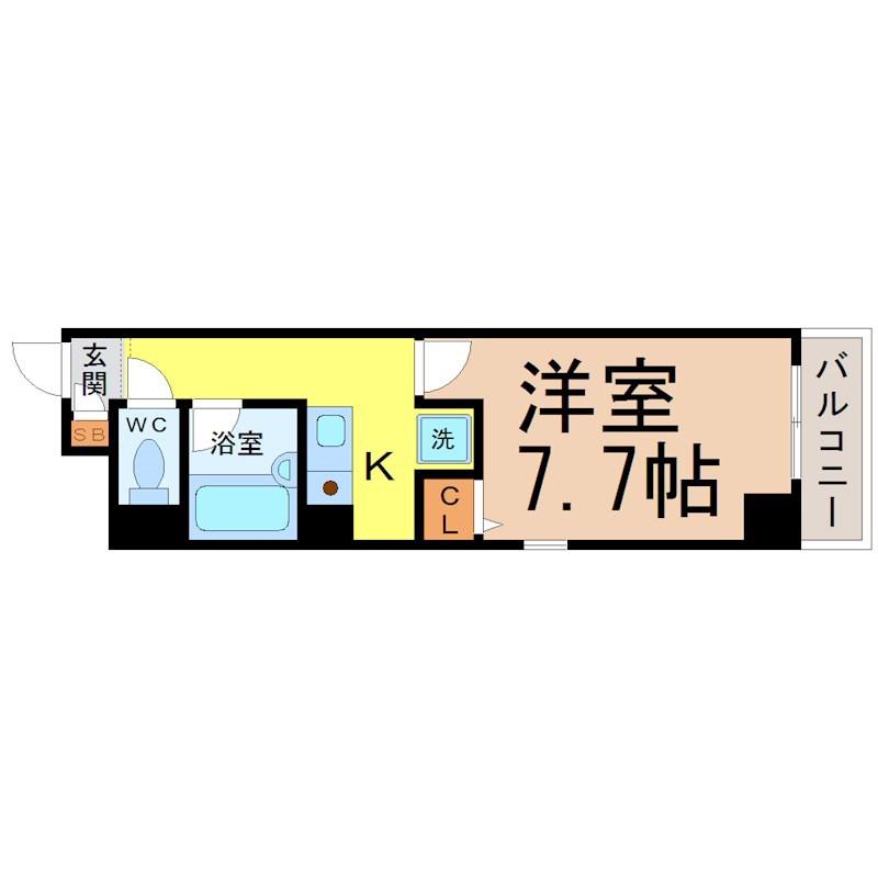 YHOスクエア(1K/7階)の間取り写真