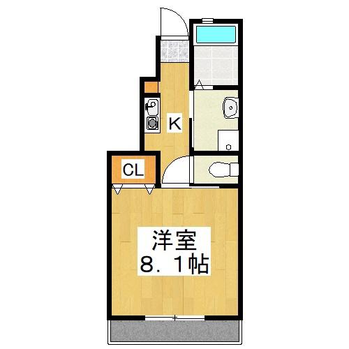 COCOLON COCORO(1K/1階)の間取り写真